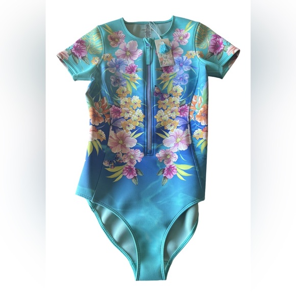 Johnny Was Neoprene Floral One-Piece Swimsuit, Women’s Small - Picture 2 of 16